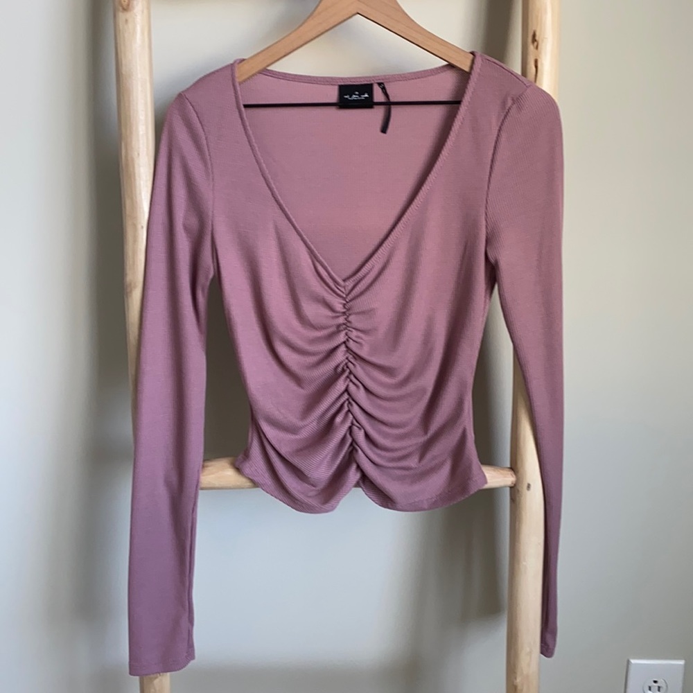 UO Out From Under Mauve Purple Long Sleeve Top